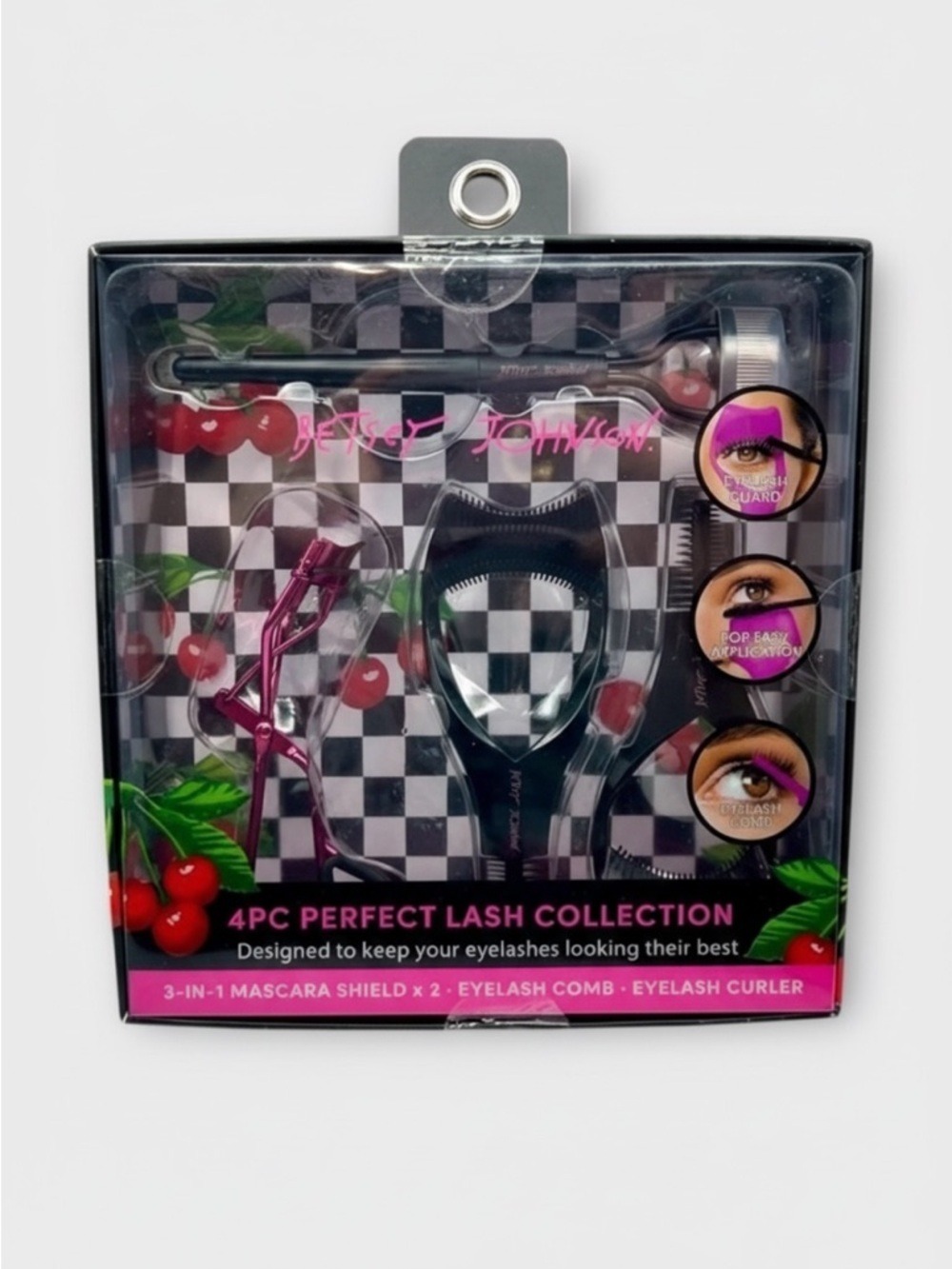 Betsey Johnson Black Pink Lash Set